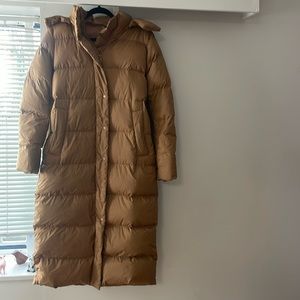 lululemon brown long wunderpuff coat size 8